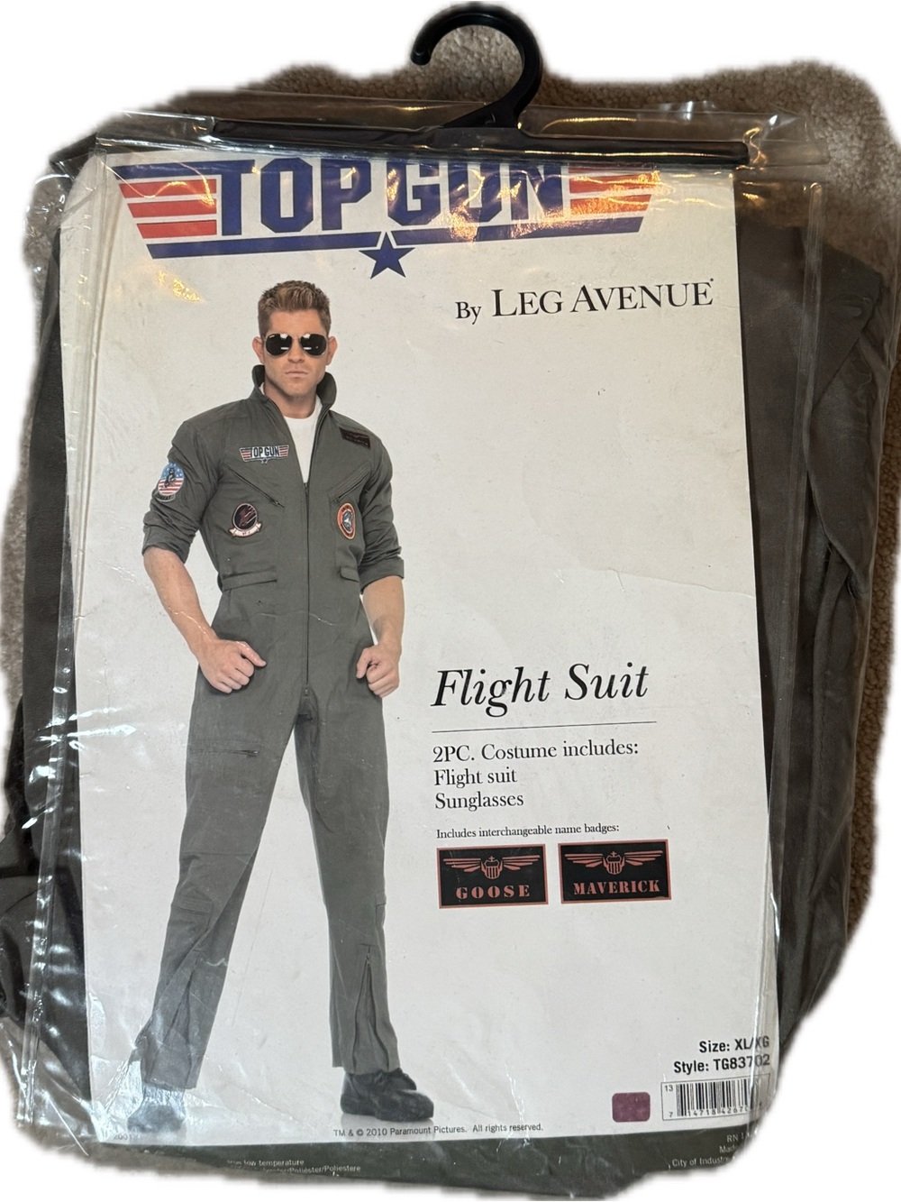 Brand New Top Gun Men's Maverick Flight Suit Costume XL